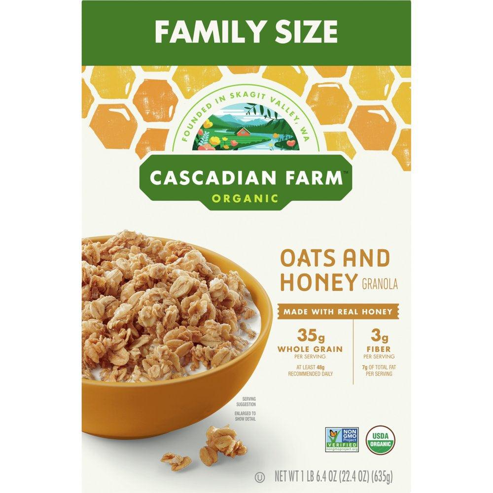 Cascadian Farm Organic Oats and Honey Granola Cereal, 22.4 Oz