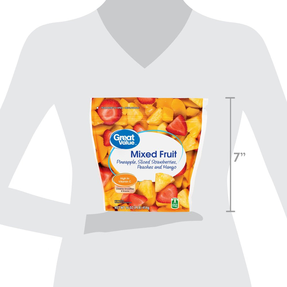 Great Value Mixed Fruit, Frozen, 16 Oz