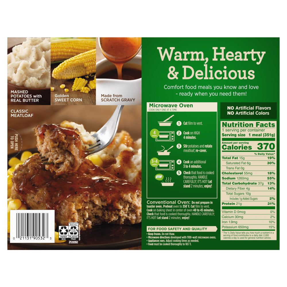 Marie Callender'S Meat Loaf & Gravy, Frozen Meal, 12.4 Oz (Frozen)