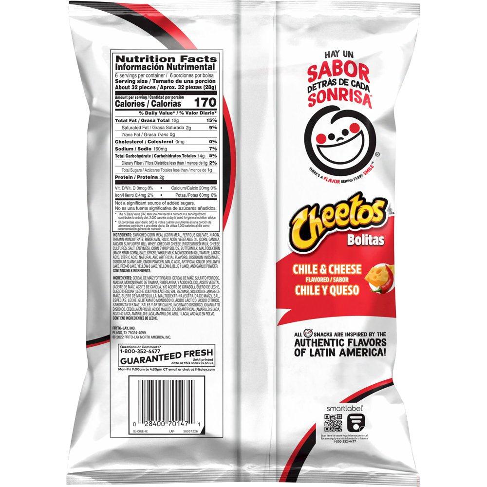 Cheetos Bolitas, Chile & Cheese, 6 Oz Bag