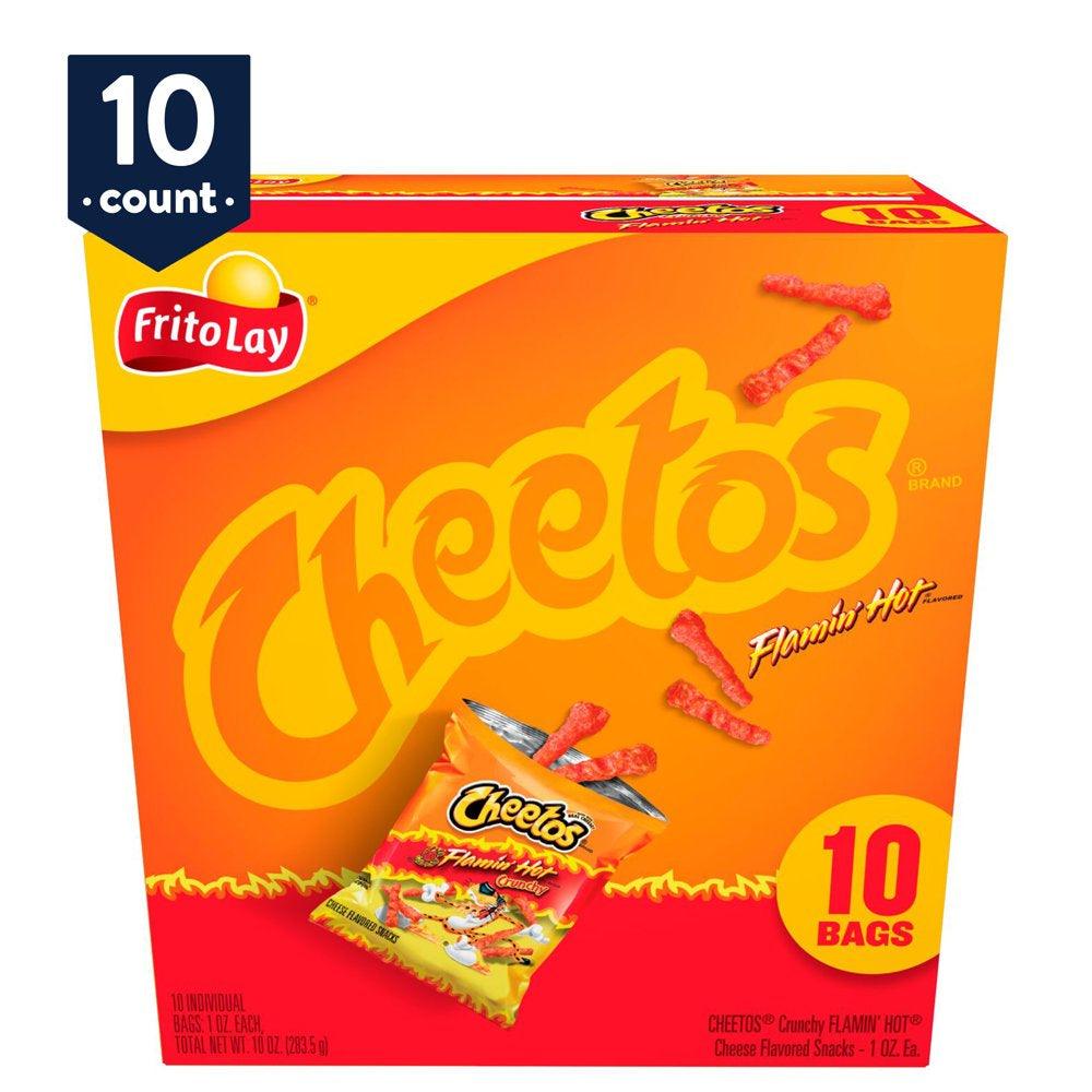 Cheetos Crunchy Cheese Flavored Snacks Flamin' Hot, 1 Oz, 10 Count