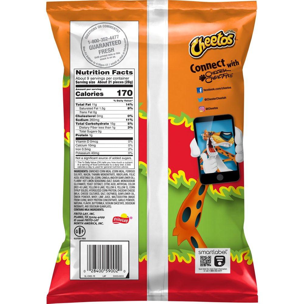 Cheetos Crunchy Flamin Hot Limon Cheese Snacks, 8.5 Oz