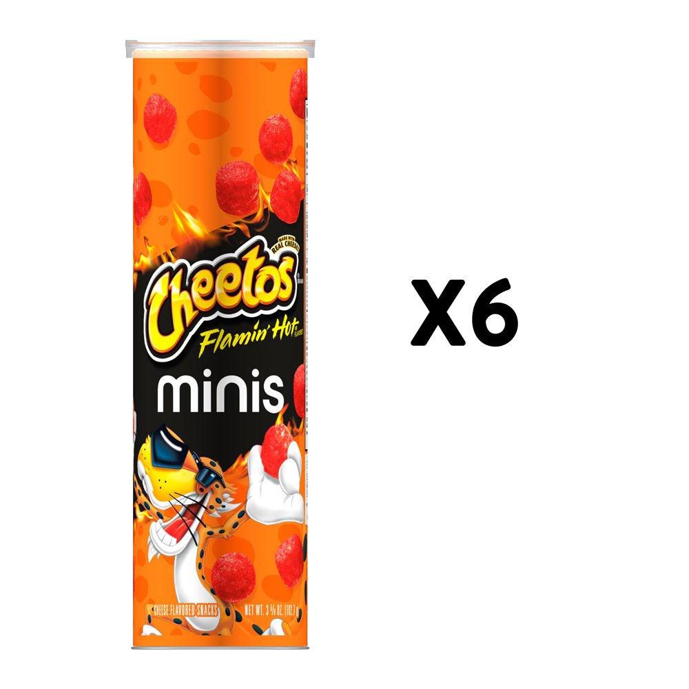 Cheetos Minis Flamin’ Hot Cheese Flavored Canisters, 6 Pack