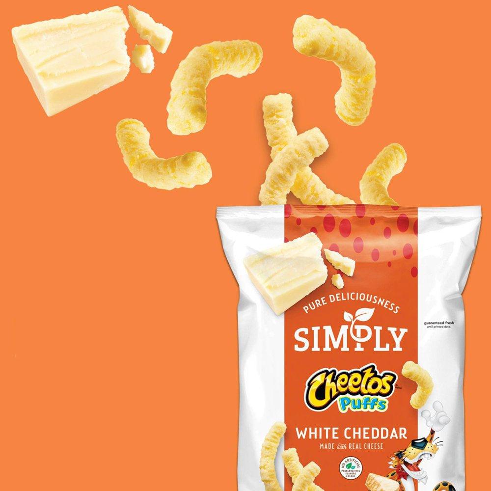 Cheetos Simply Puffs Cheese Flavored Snacks White Cheddar 2.5 Oz