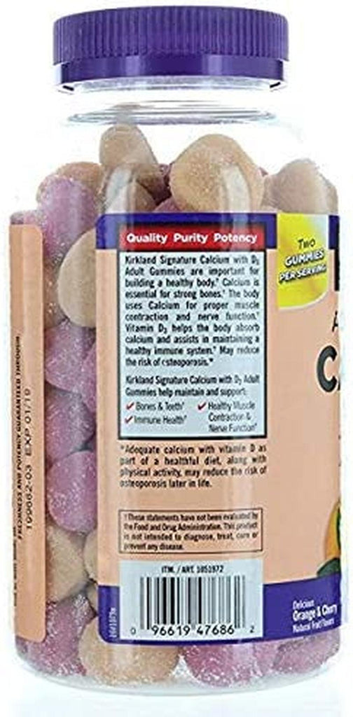 Chewable Calcium with Vitamin D3 Adult Gummies, 120 Ct X 1 Bottle