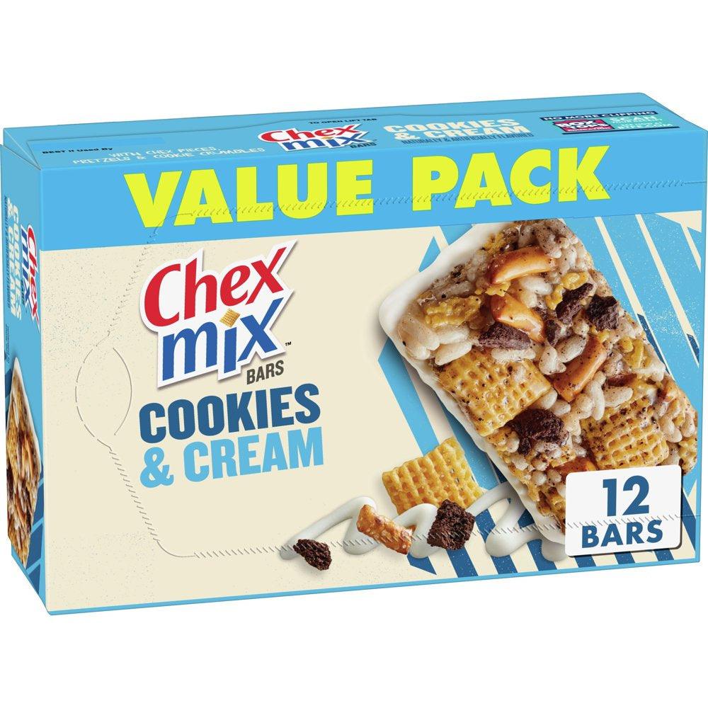 Chex Mix Cookies & Cream Treat Bar, Value Pack, 12 Bars