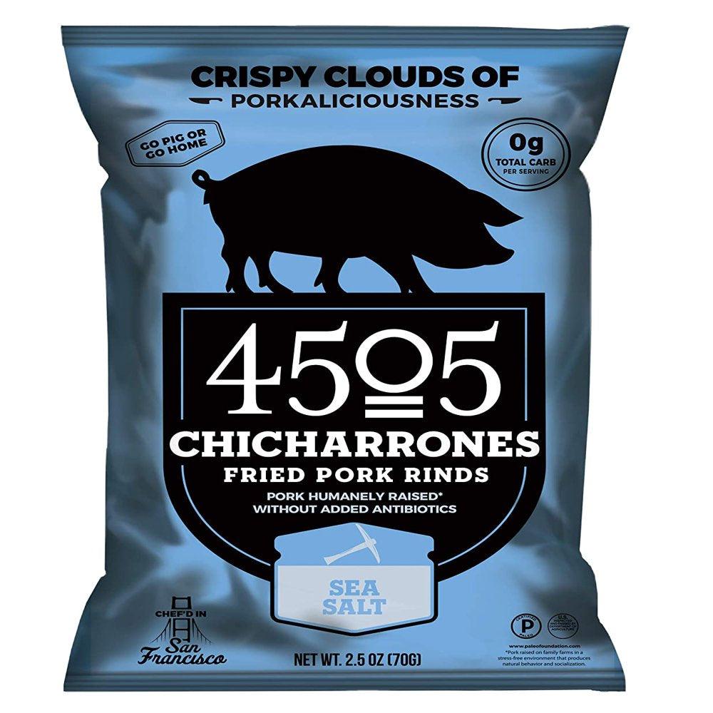 Chicharrones Fried Pork Rinds Sea Salt 2.5 Oz Pack of 2