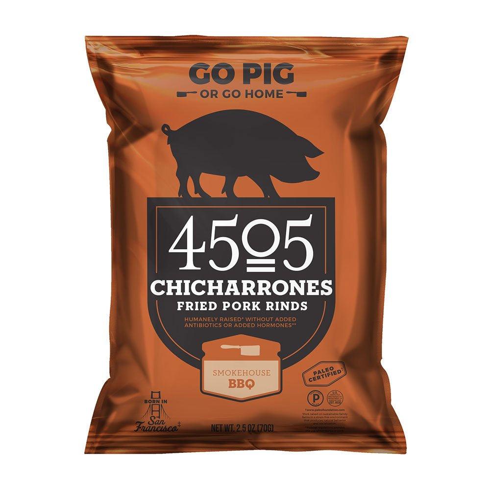 Chicharrones Fried Pork Rinds Smokehouse BBQ -- 2.5 Oz Pack of 4