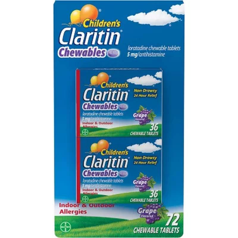 Children'S Claritin Grape Chewable Allergy Tablets (72 Ct.)