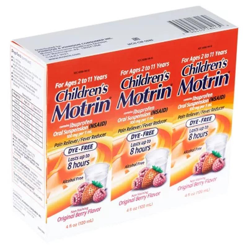 Children'S Motrin Oral Suspension, Berry (4 Oz., 3 Pk.)