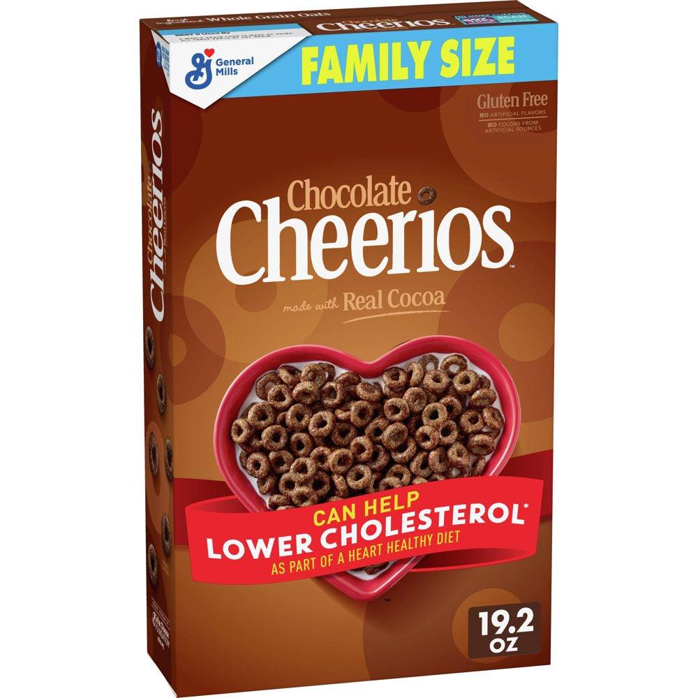 Chocolate Cheerios, Heart Healthy Cereal, Family Size, 19.2 OZ