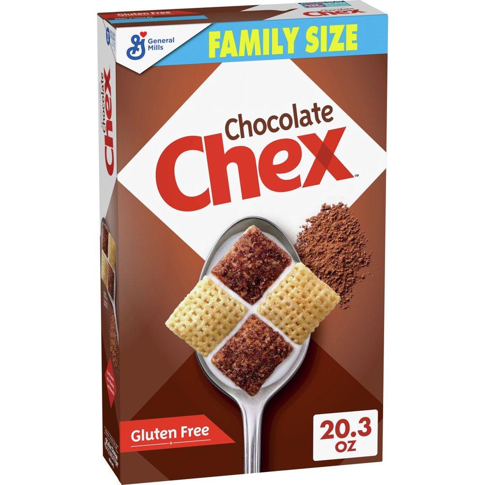 Chocolate Chex Gluten Free Breakfast Cereal, Made with Whole Grain, Family Size, 20.3 OZ