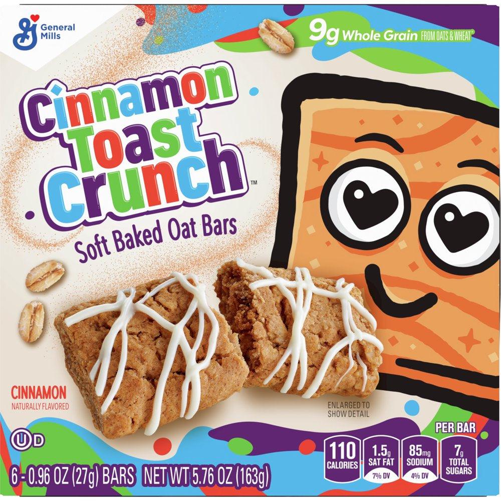 Cinnamon Toast Crunch Soft Baked Oat Bars, Chewy Snack Bars, 6 Ct