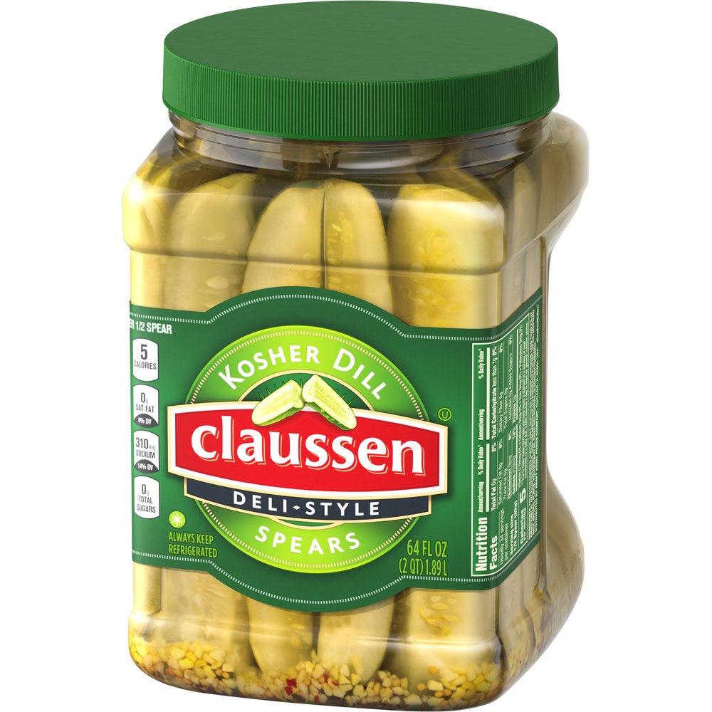 Claussen Deli-Style Kosher Dill Pickle Spears, 64 Fl. Oz. Jar