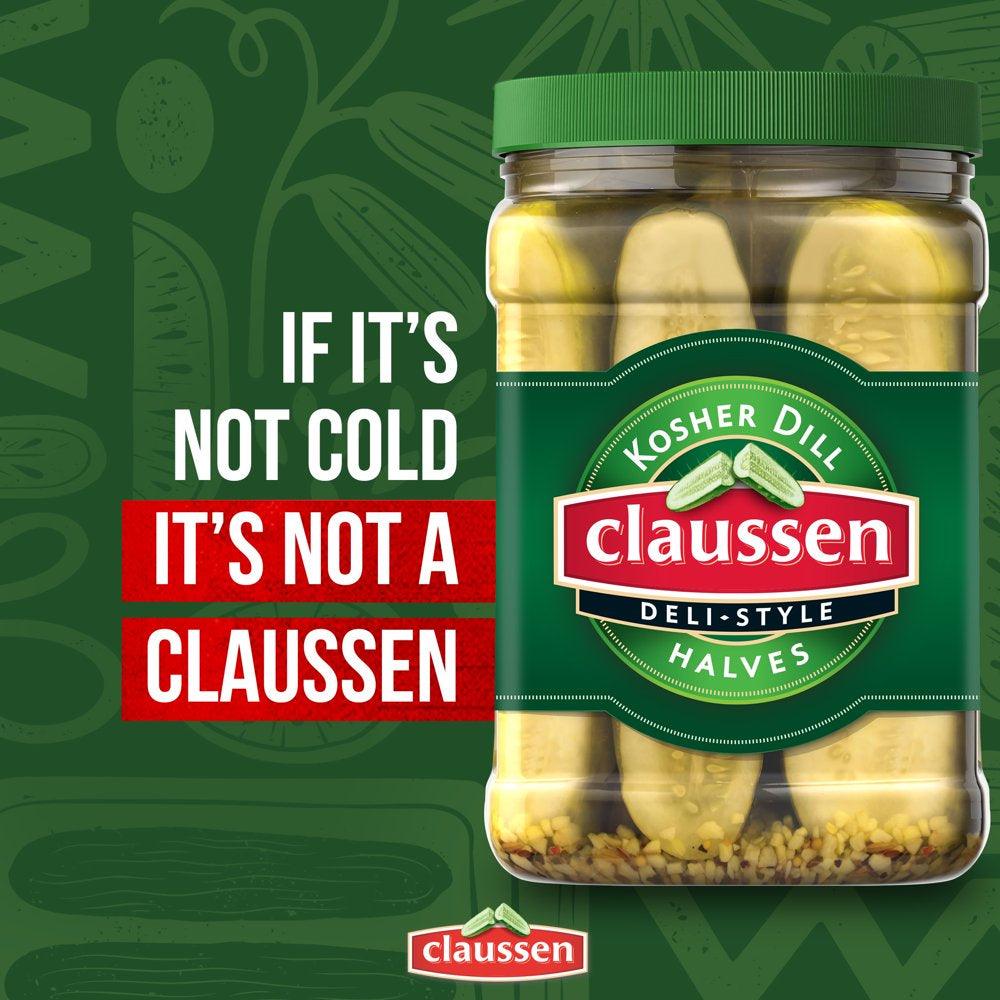 Claussen Kosher Dill Pickle Halves, 64 Fl. Oz. Container