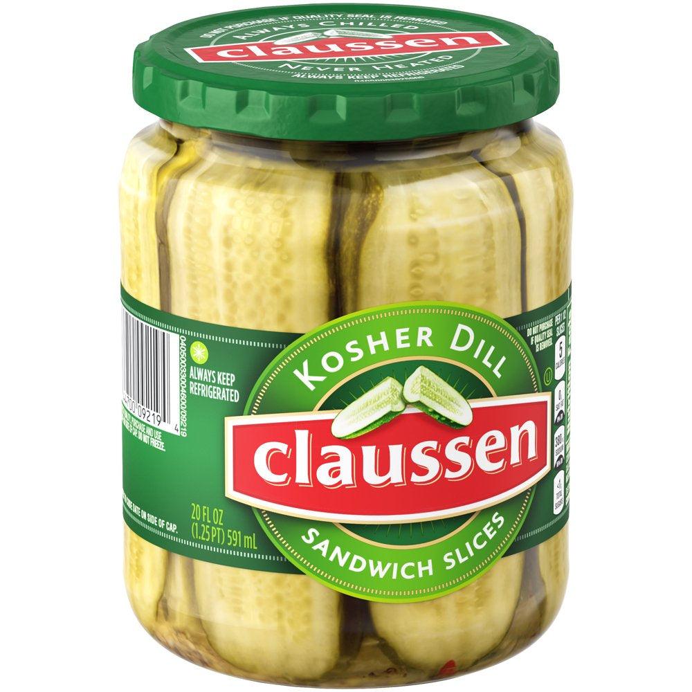 Claussen Kosher Dill Pickle Sandwich Slices, 20 Fl. Oz. Jar