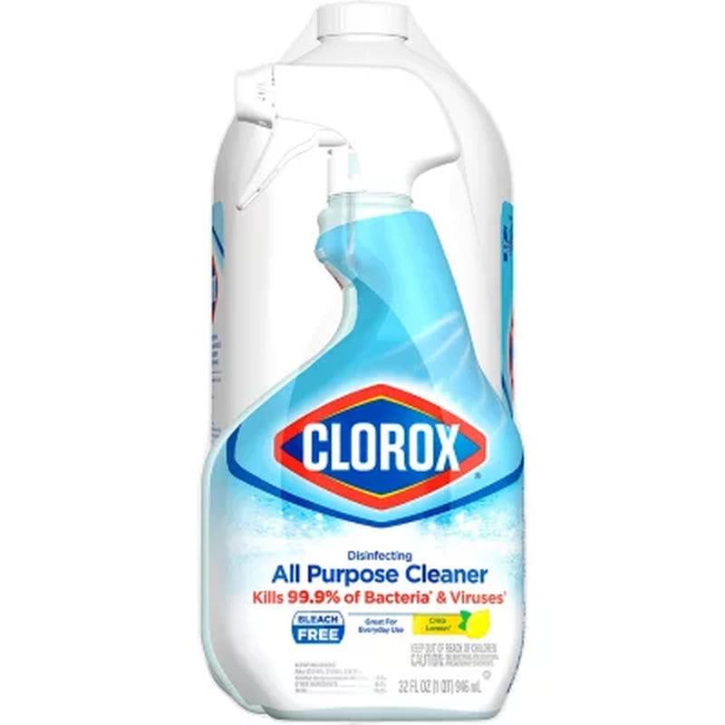 Clorox Disinfecting All Purpose Bleach-Free Cleaner, Crisp Lemon Scent (Spray + Refill)