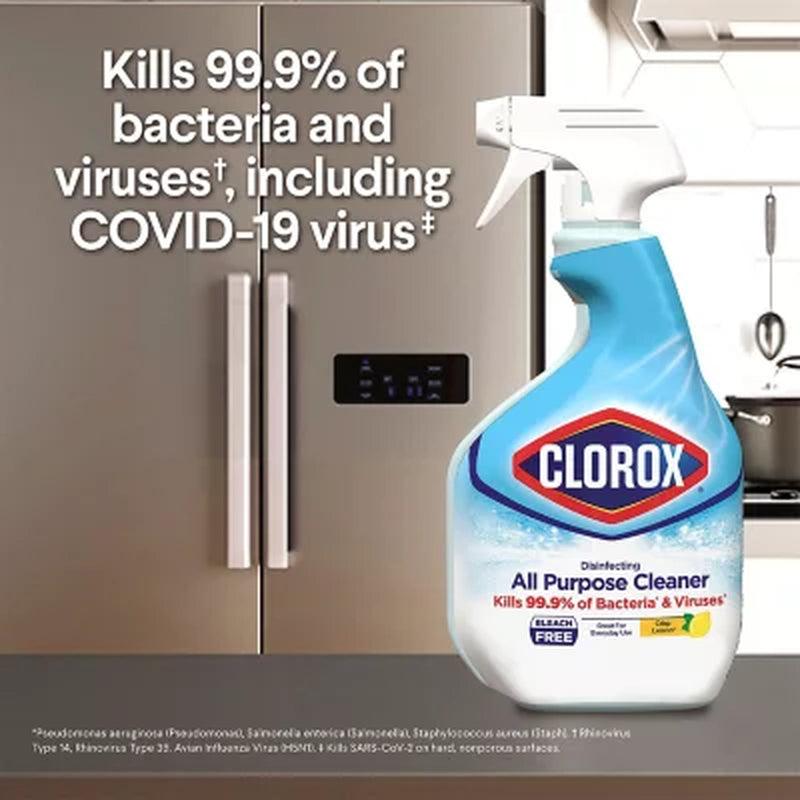 Clorox Disinfecting All Purpose Bleach-Free Cleaner, Crisp Lemon Scent (Spray + Refill)