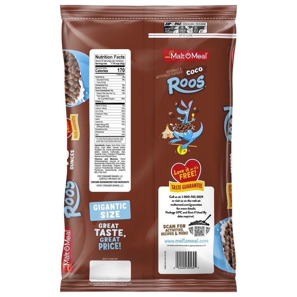 Coco Roos Breakfast Cereal, 48 Oz Resealable Cereal Bag