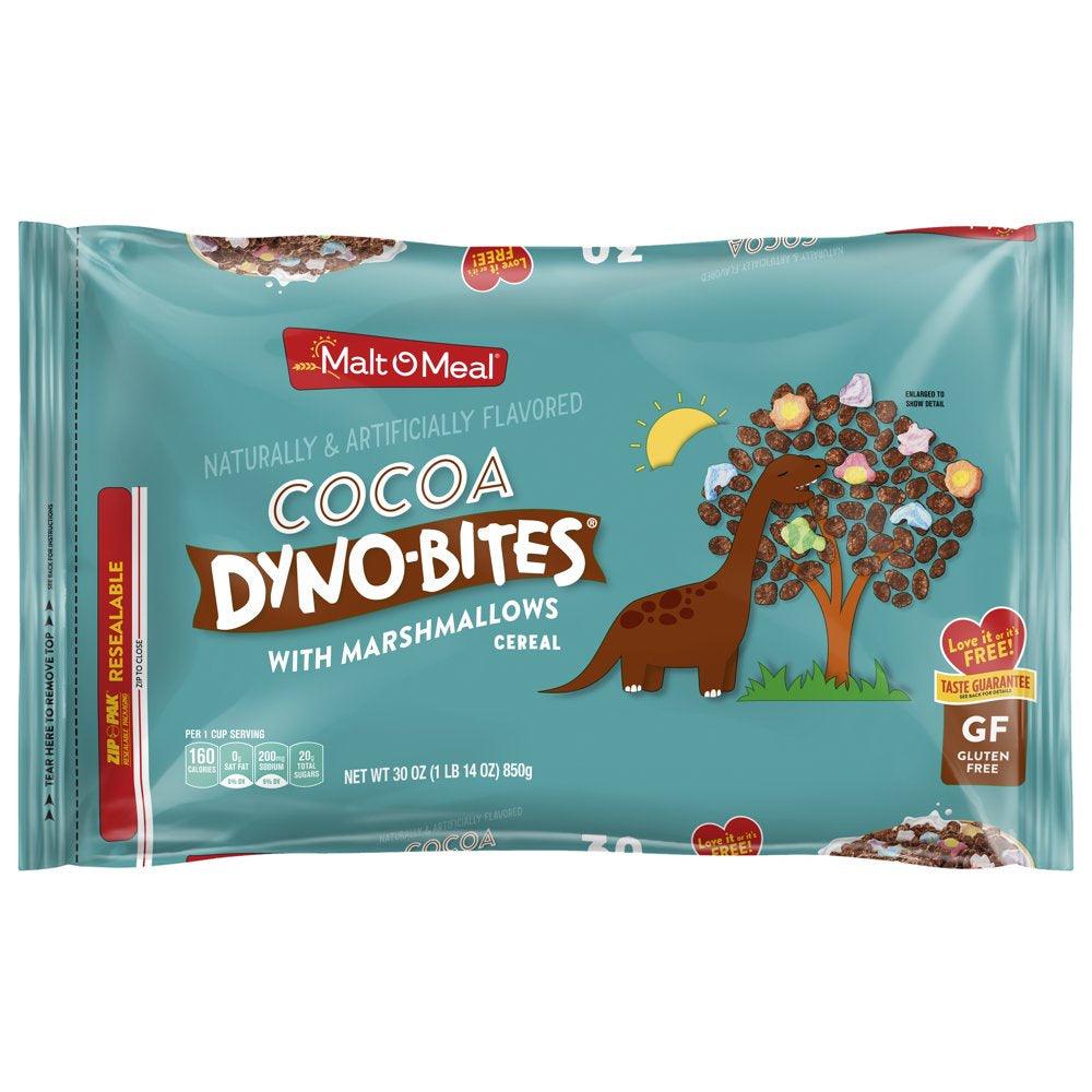 Cocoa Dyno Bites with Marshmallows Breakfast Cereal, 30 Oz Resealable Cereal Bag