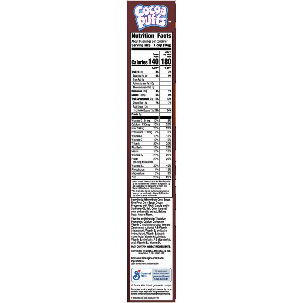 Cocoa Puffs, Chocolate Breakfast Cereal, Whole Grains, 10.4 Oz