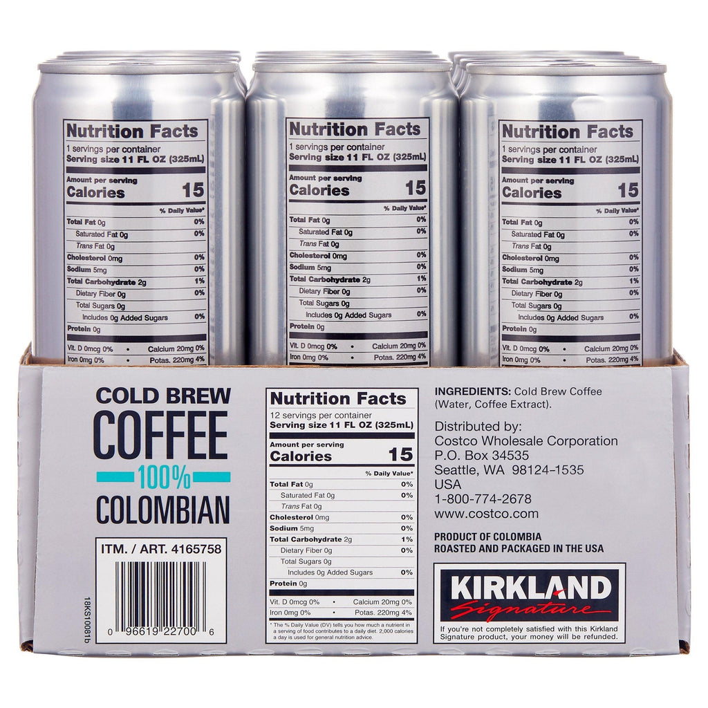 Colombian Cold Brew Coffee, 11 Fl Oz, 12-Count