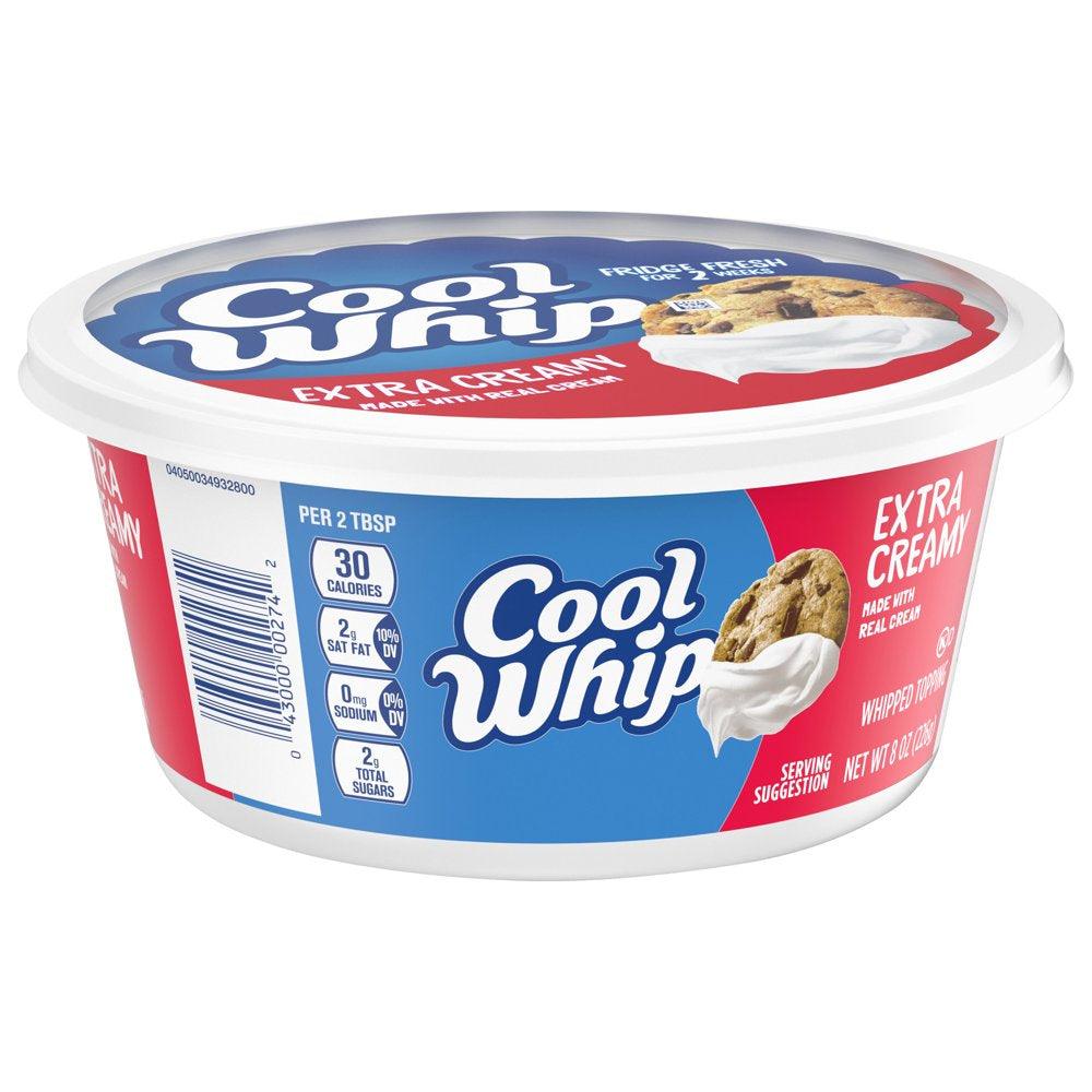 Cool Whip Extra Creamy Whipped Cream Topping, 8 Oz Tub