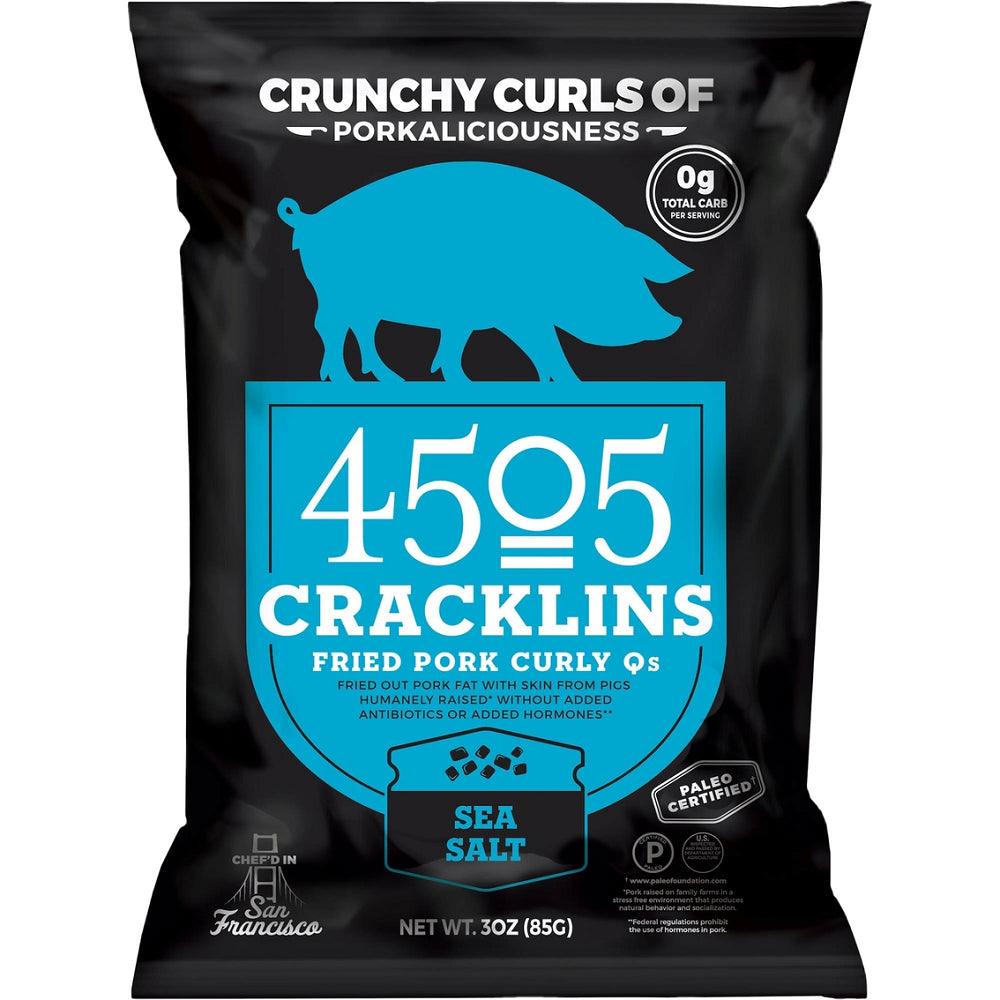 Cracklins Sea Salt Fried Pork Curly Q'S, 3 Oz [Pack of 12]