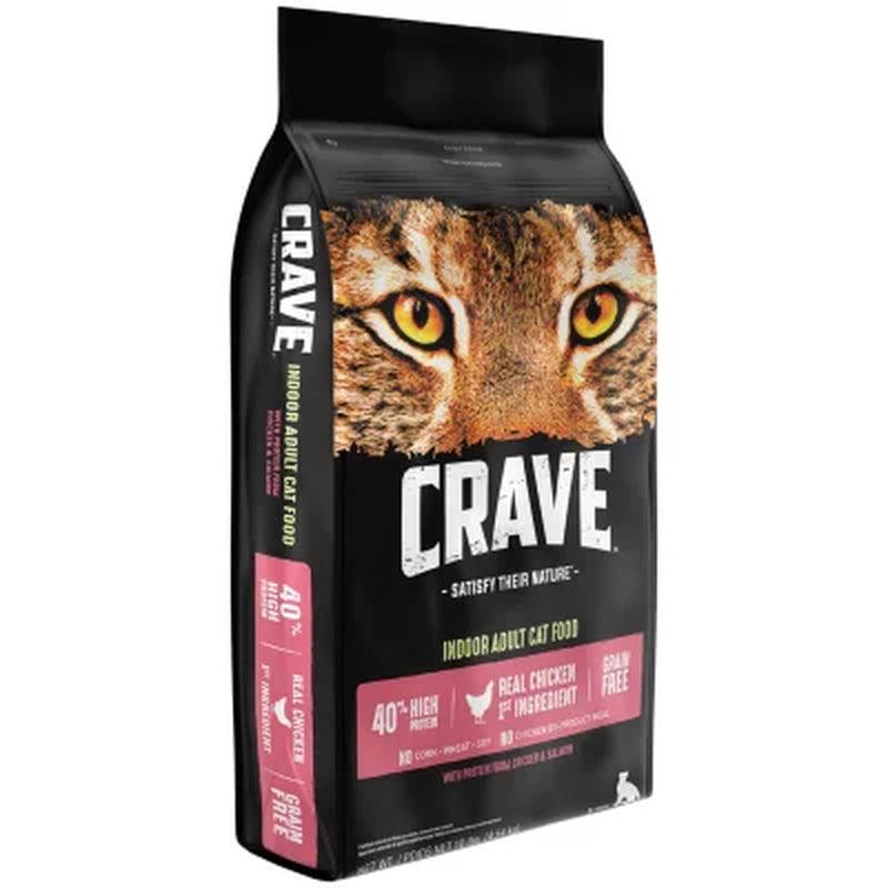 Crave Indoor Adult High-Protein Grain-Free Dry Cat Food, Chicken & Salmon (10 Lbs.)