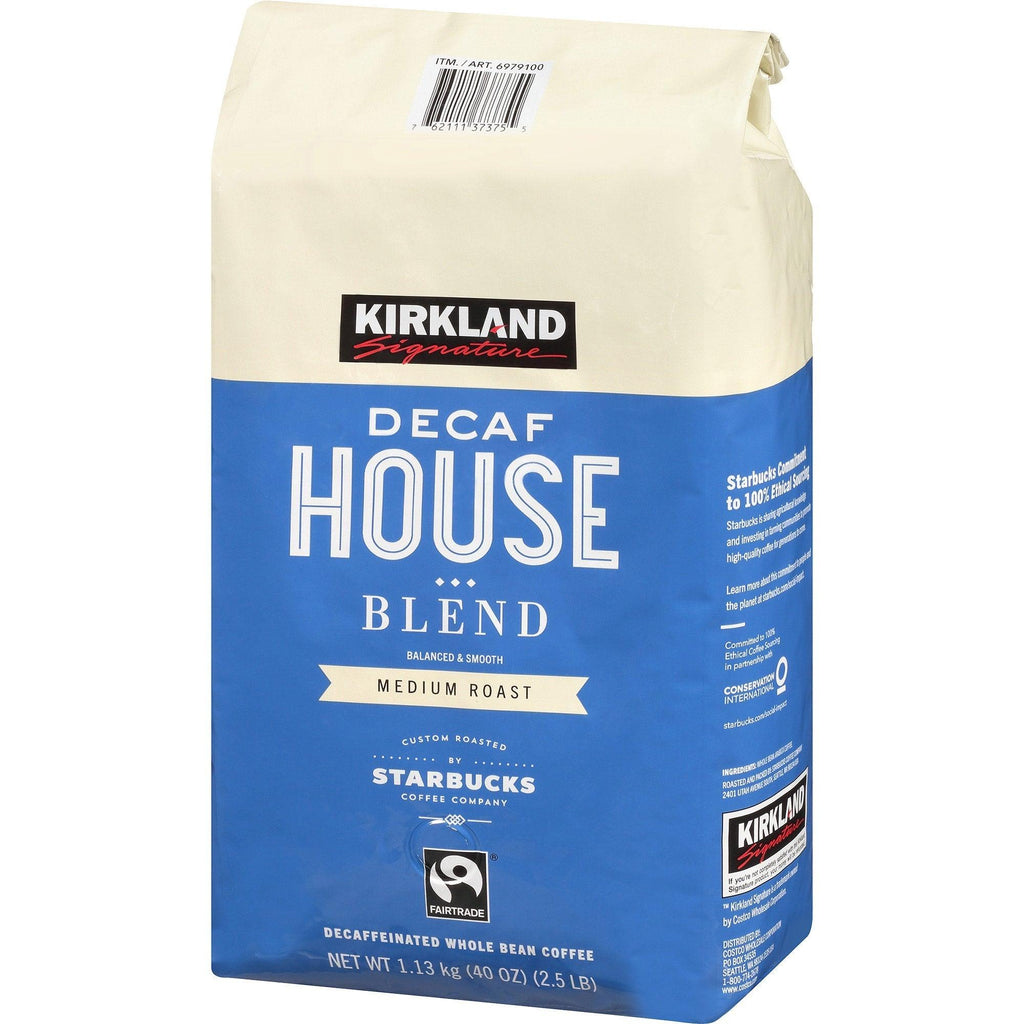 Decaf House Blend Coffee, Medium Roast, Whole Bean, 2.5 Lbs