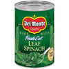 Del Monte Canned Fresh Cut Leaf Spinach, 13.5 Oz Can, Quantity of 12