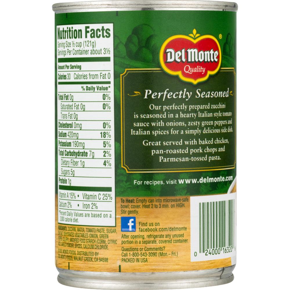 Del Monte Canned Zucchini with Tomato Sauce, 14.5 Oz Can