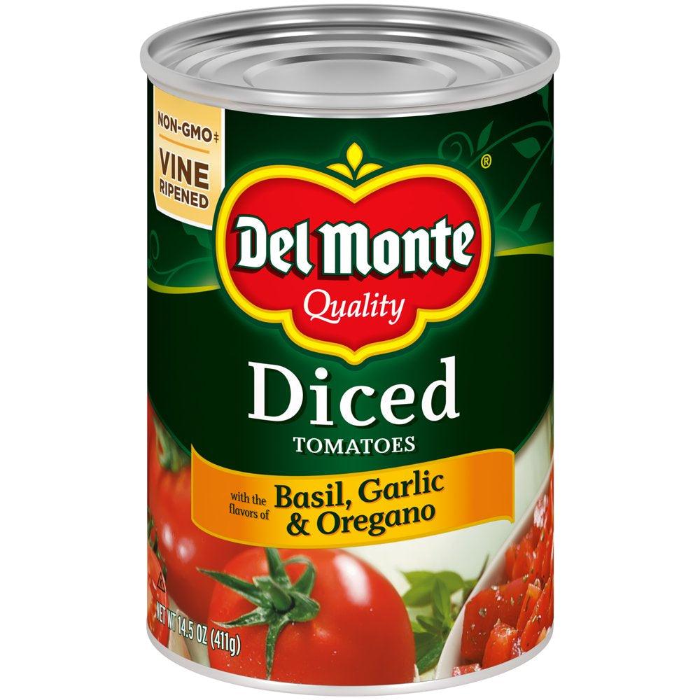 Del Monte Diced Tomatoes with Basil, Garlic & Oregano, 14.5 Oz Can