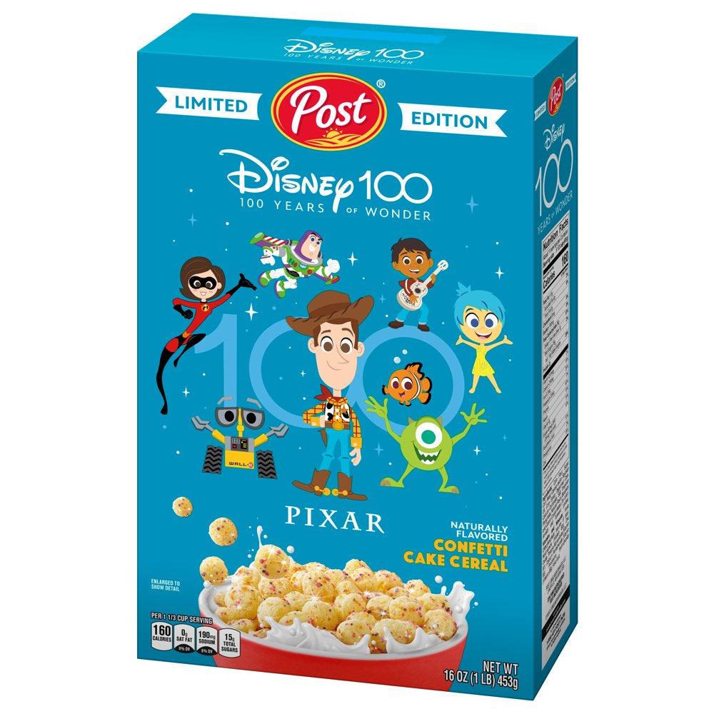 Disney100 Confetti Cake Breakfast Cereal with Confetti Sprinkles, 16 OZ Box