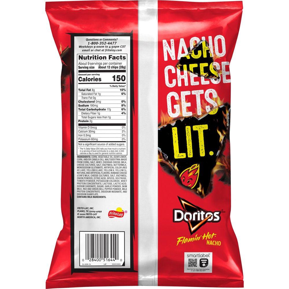 Doritos Flavored Tortilla Chips Flamin' Hot Nacho 9.25 Oz