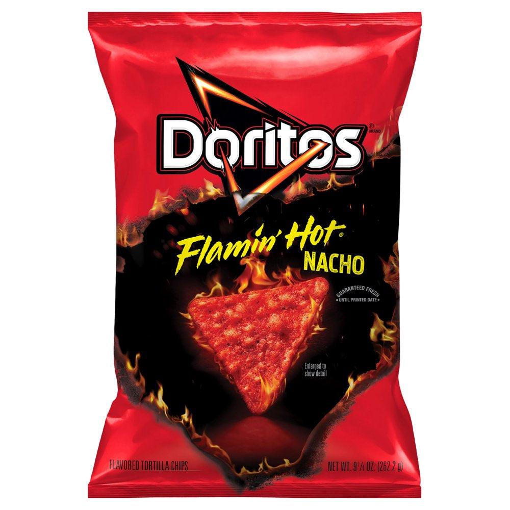 Doritos Flavored Tortilla Chips Flamin' Hot Nacho 9.25 Oz