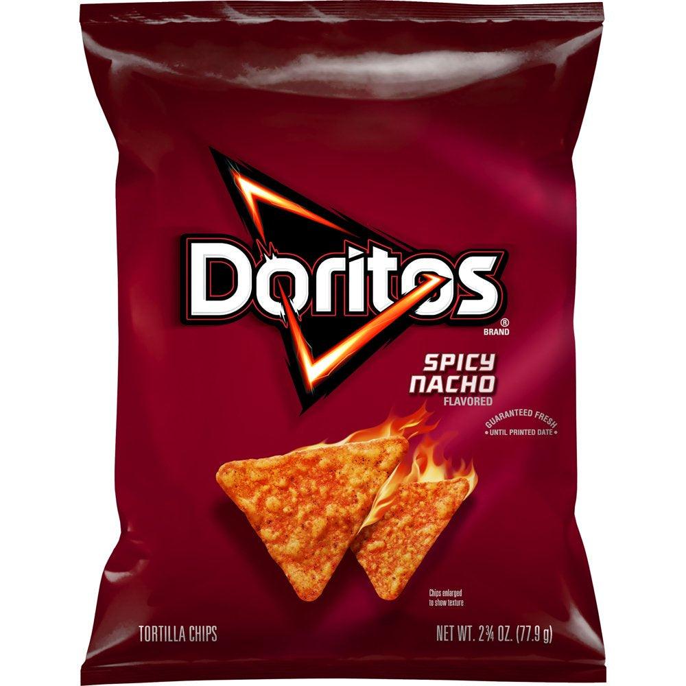 Doritos Spicy Nacho Flavored Tortilla Chips, 2.75 Oz Bag