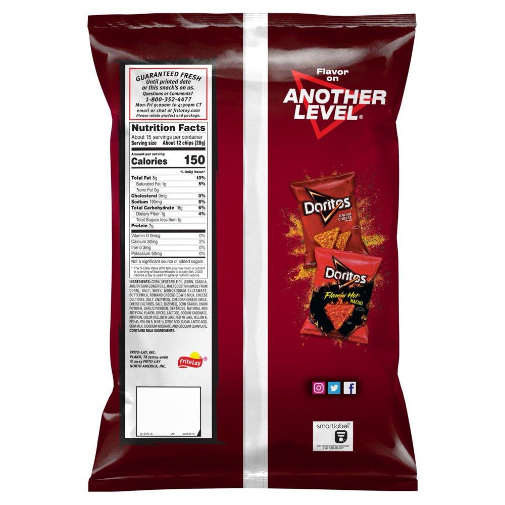 Doritos Tortilla Chips Spicy Nacho Flavored 14.5 Oz