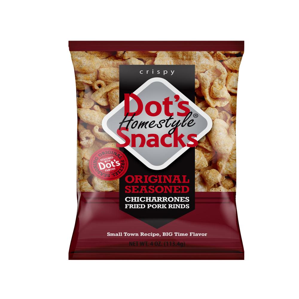 Dot'S Homestyle Snacks Original Seasoned Chicharrones Fried Pork Rinds, 4 Oz