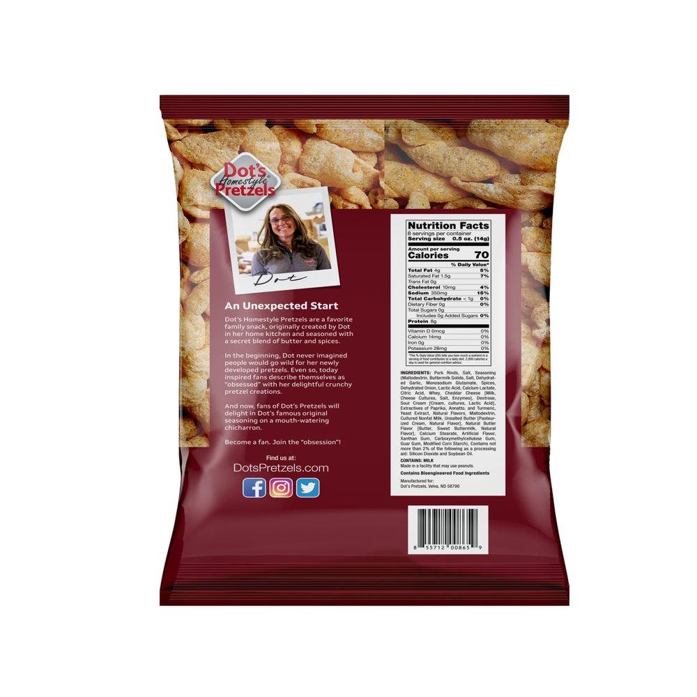 Dot'S Homestyle Snacks Original Seasoned Chicharrones Fried Pork Rinds, 4 Oz