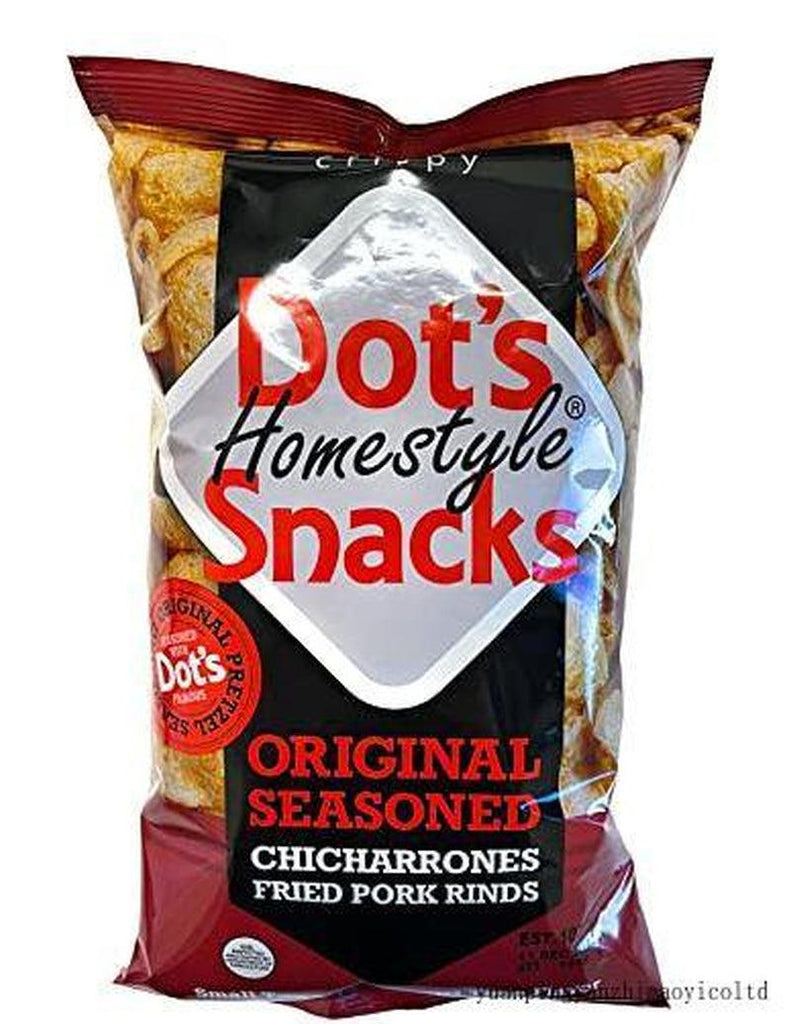 Dot'S Homestyle Snacks Original Seasoned Chicharrones Fried Pork Rinds, 4 Oz Snack Size Bag