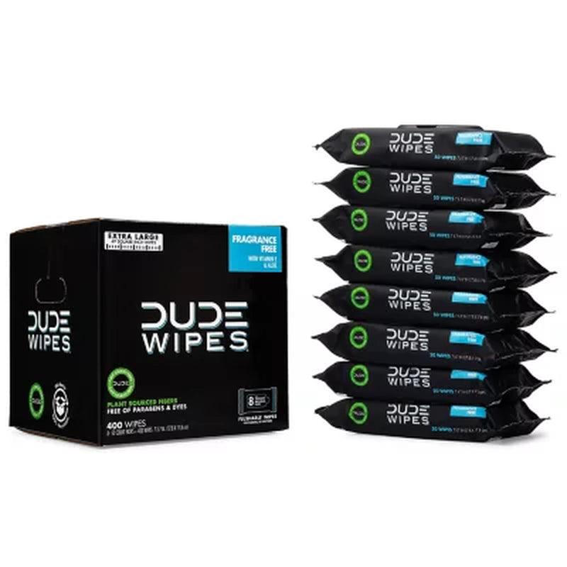 DUDE Wipes, Flushable Wipes, Extra Large, Fragrance-Free Wipes (400 Ct.)