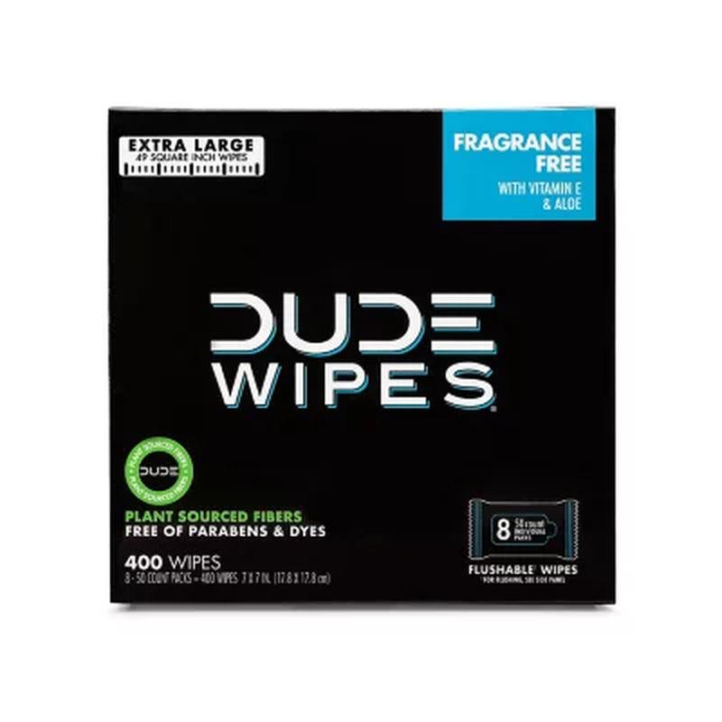 DUDE Wipes, Flushable Wipes, Extra Large, Fragrance-Free Wipes (400 Ct.)