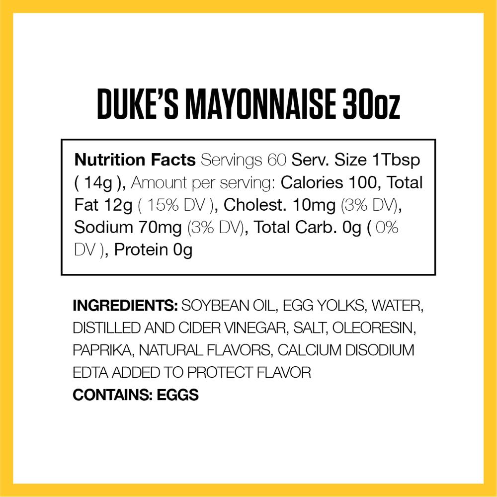 Duke'S Smooth and Creamy Real Mayonnaise, 30 Ounce Jar