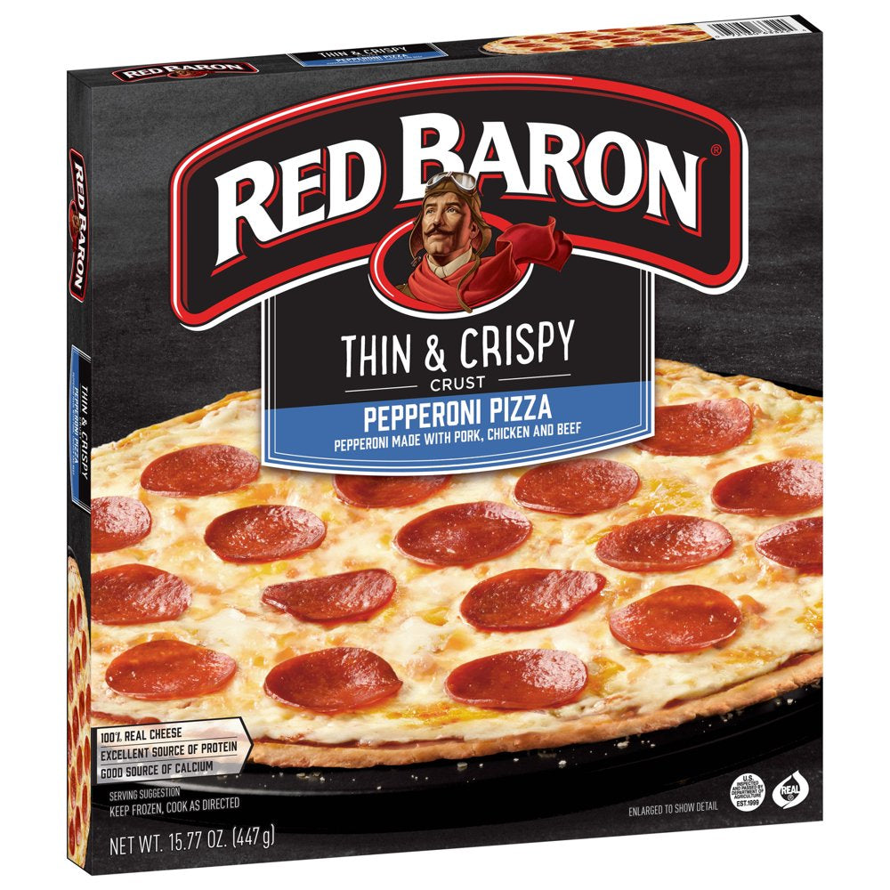 Red Baron Frozen Pizza Thin & Crispy Pepperoni, 15.78 Oz