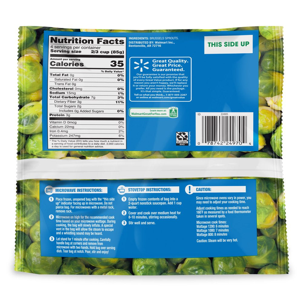 Great Value Brussels Sprouts, 12 Oz Bag (Frozen)