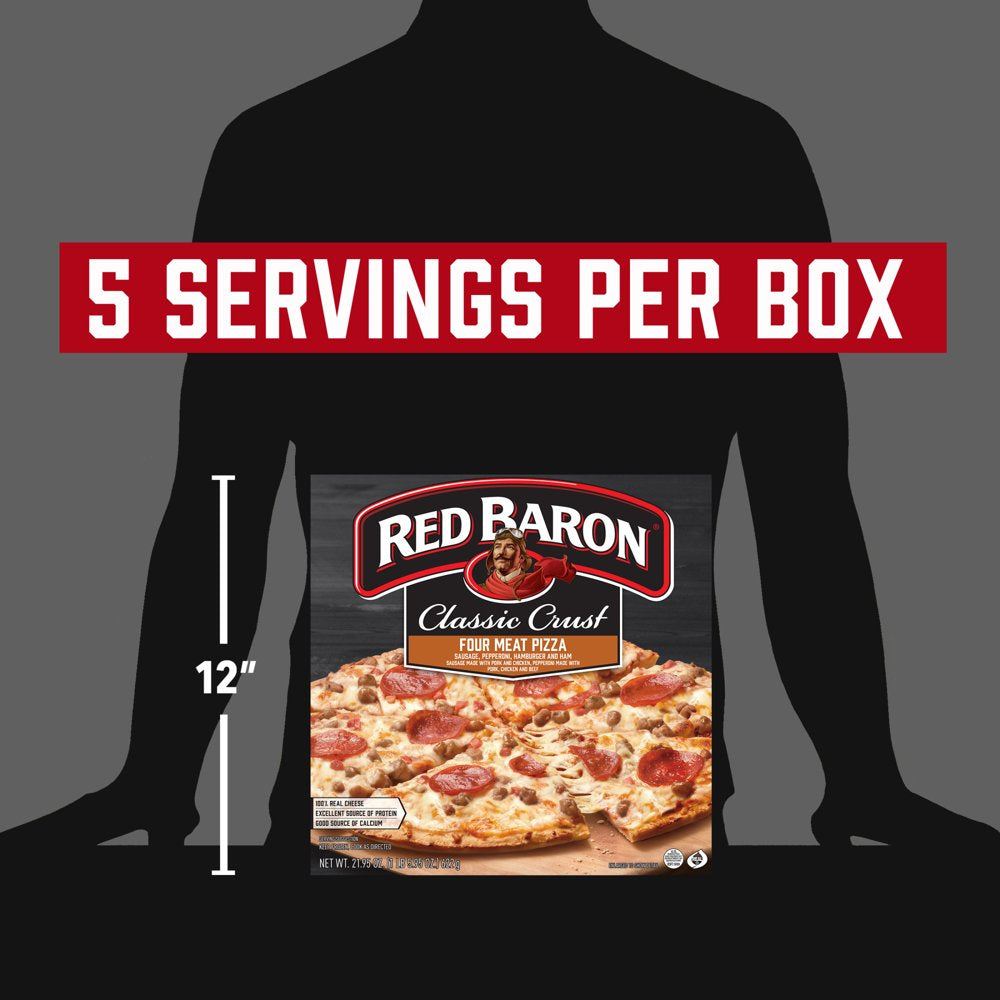 Red Baron Frozen Pizza Classic Crust Four Meat, 21.95 Oz