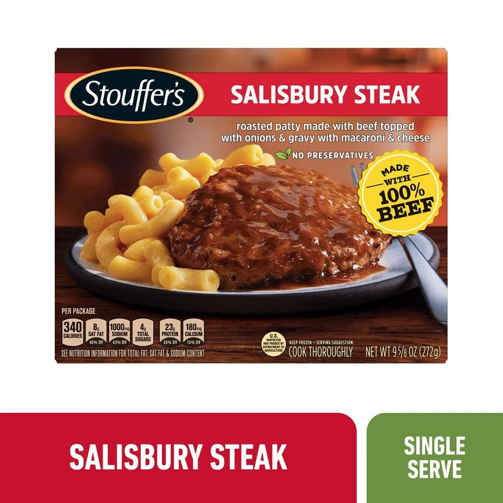 Stouffer'S Salisbury Steak Individual Frozen Meal, 9.6 Oz (Frozen)