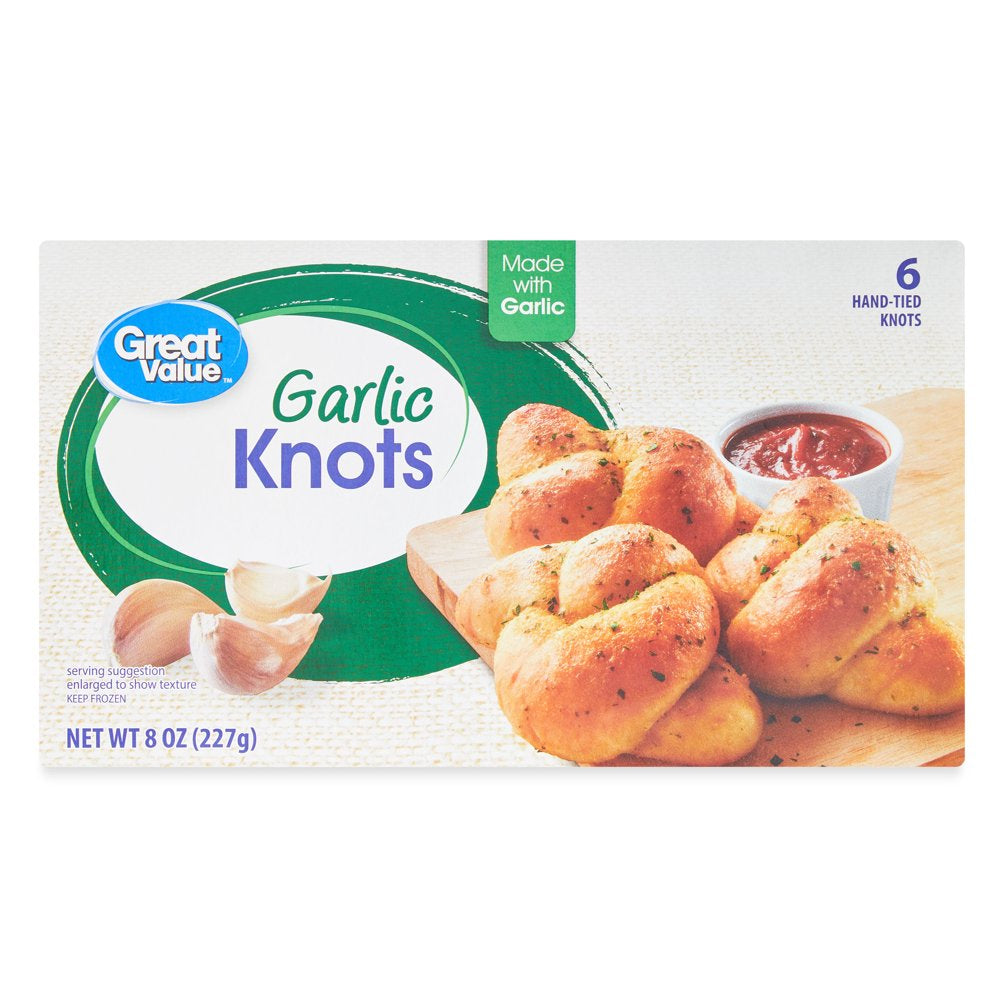 Great Value Garlic Knots, 8 Oz, 6 Count (Frozen)