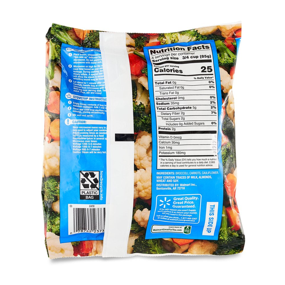 Great Value California Style Vegetable Mix, 12 Oz Bag (Frozen)